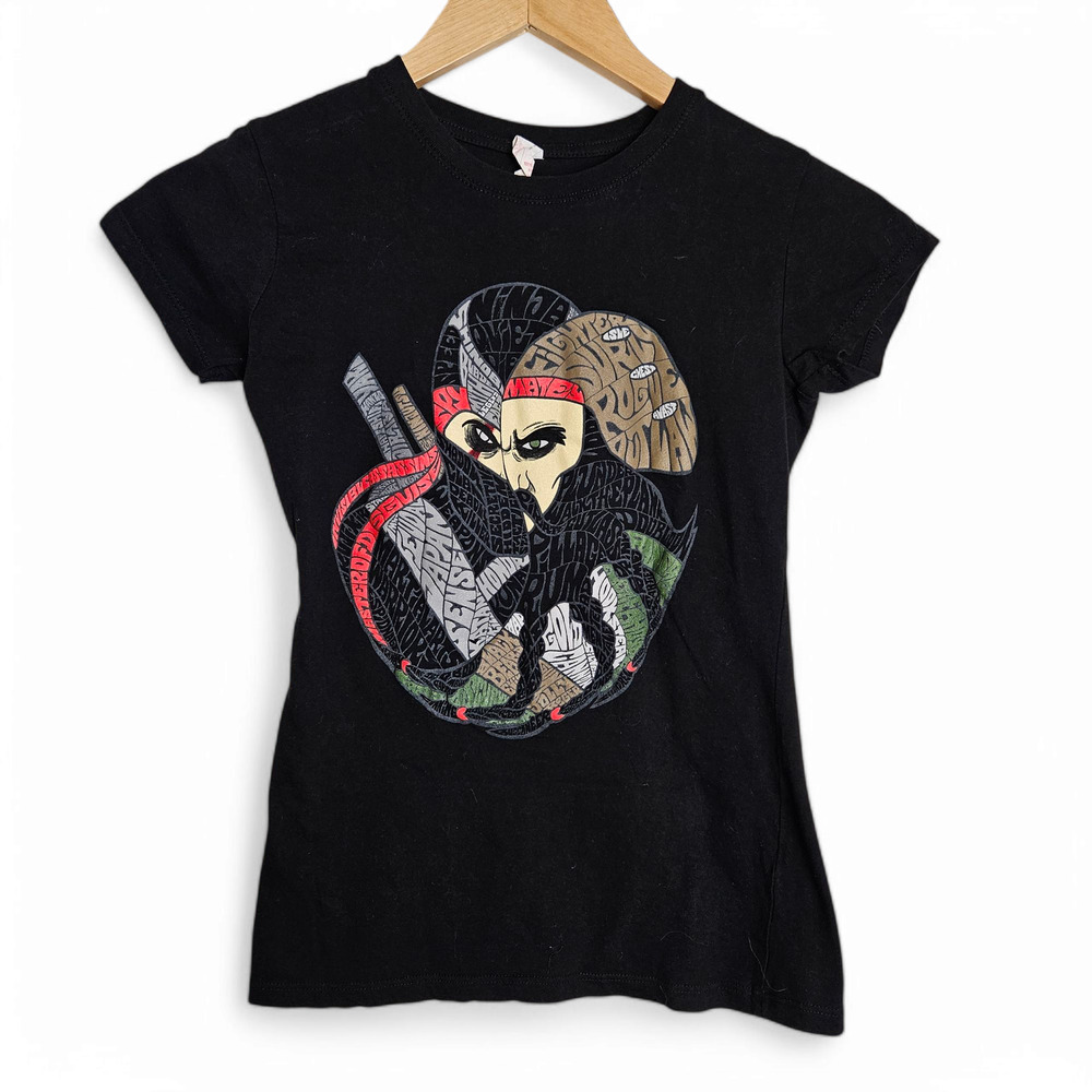 Pirates vs Ninjas Womens Black Cotton Baby T Graphic T-shirt Top Size S